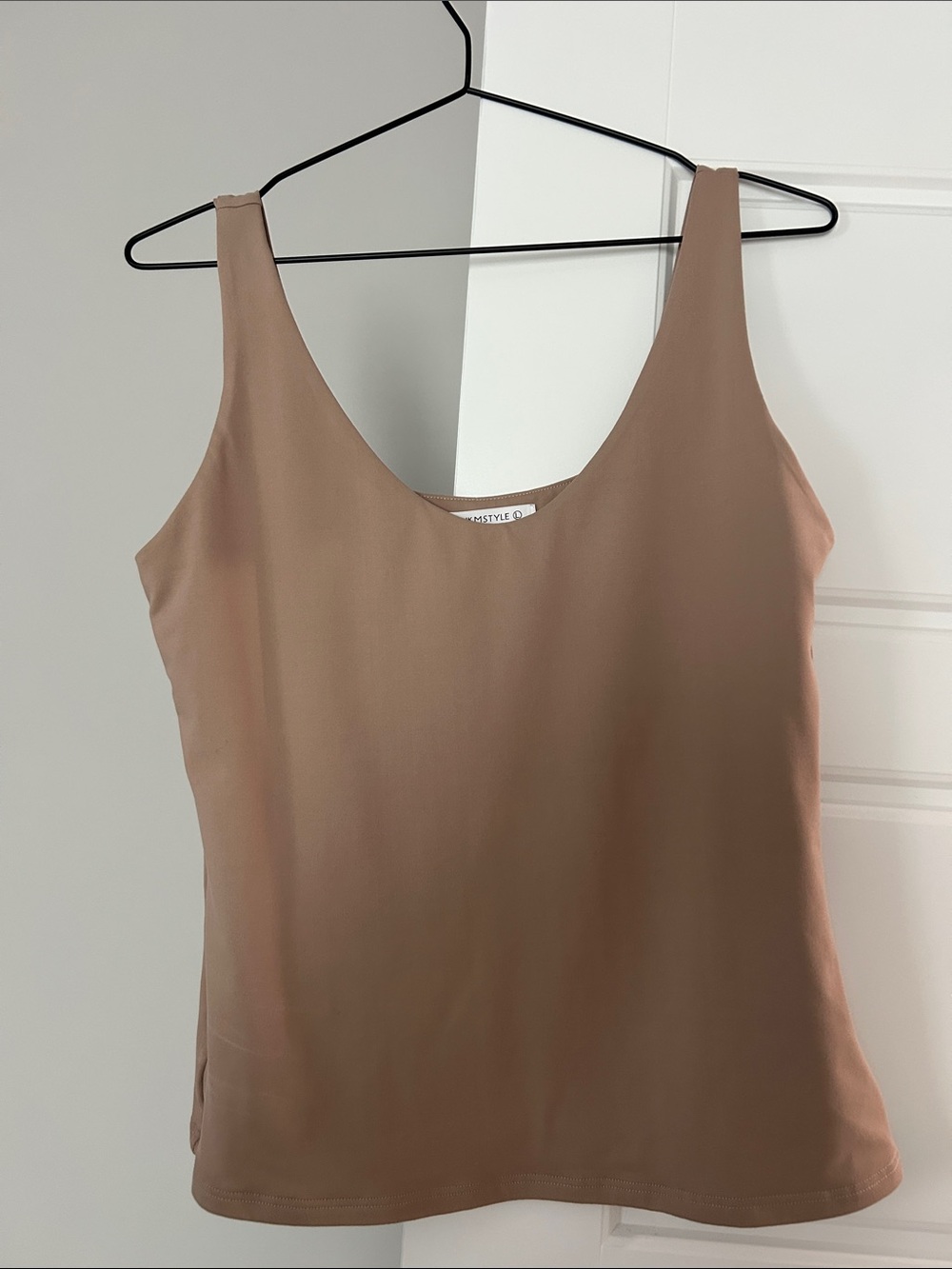 Everyday Scoop-Neck Taupe Tank Top